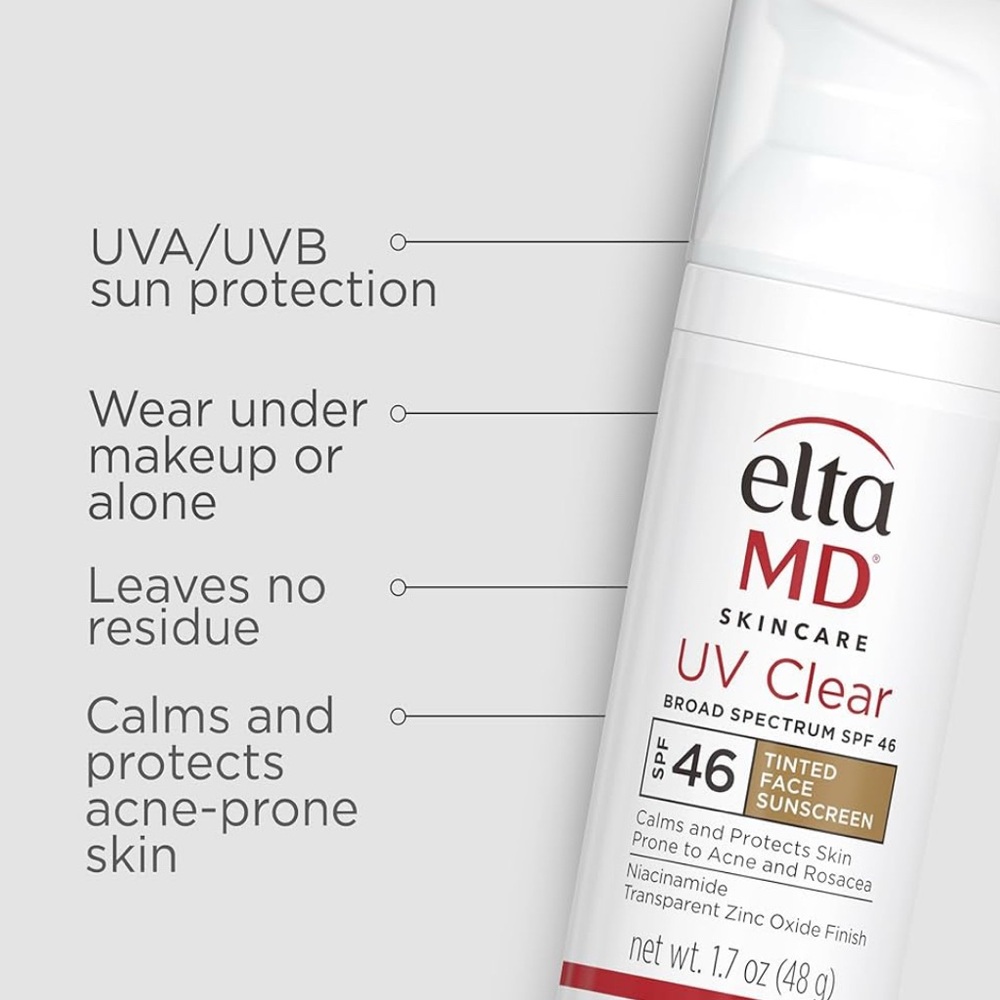 Elta MD UV Clear TINTED Broad-Spectrum Facial Sunscreen SPF 46 1.7 Oz New - Picture 14 of 16
